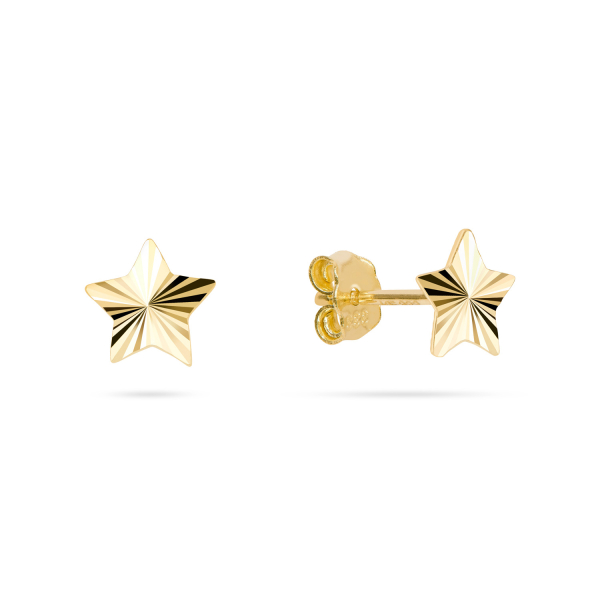Ohrstecker Stern Gold 333 - Diamantiert