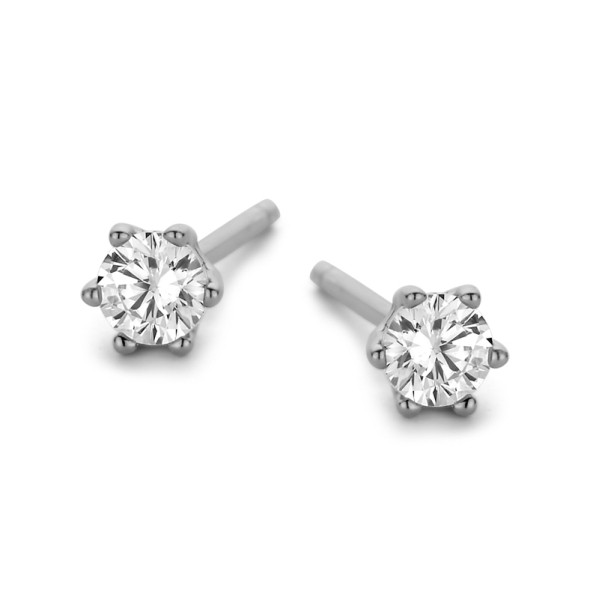 Ohrstecker Zirkonia Silber 925 rhodiniert - 3mm - 6-Stotzen-Fassung