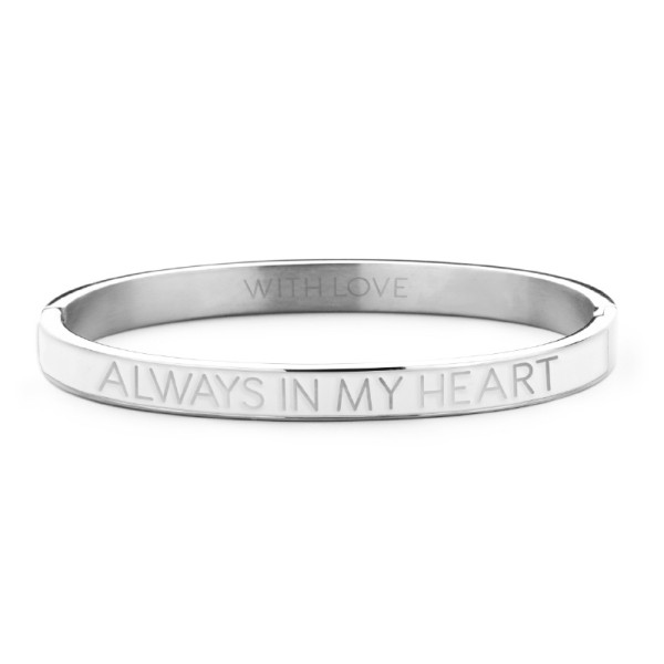 Key Moments Armspange Lack weiß Edelstahl IPS - ALWAYS IN MY HEART