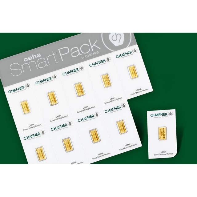 10 x 1g Goldbarren C. Hafner ceha SmartPack - 999,9 Feingold - Neuware - Bild 3