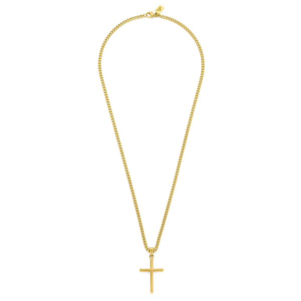 Frank 1967 Halskette mit Anhänger Kreuz Edelstahl IPG - 50cm - Bild 2