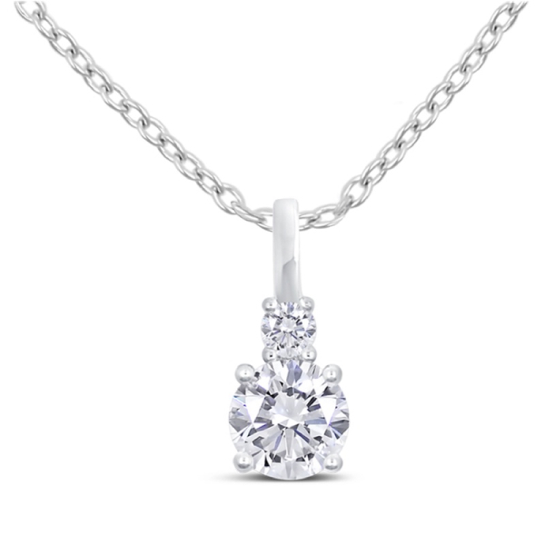 Lovebird Collier mit 2 Zirkonia 101 Facetten Silber 925 rhodiniert