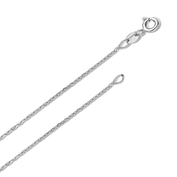 Ankerkette oval Weißgold 585 - 1,1mm breit - Wählbare Länge