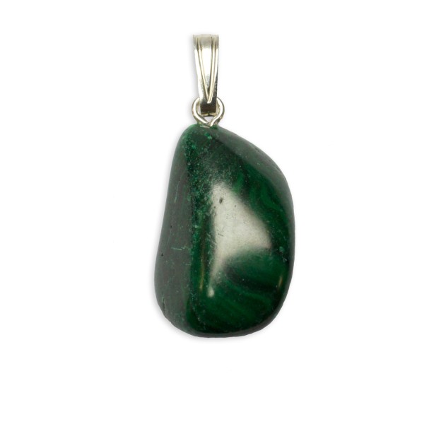 Edelsteinanhänger Malachit Silber 925 - Mit Öse und Stift
