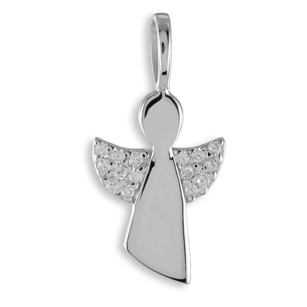 Anhänger Engel Silber 925 rhodiniert - 15 Zirkonia