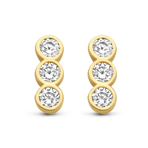 Ohrstecker mit 6 Zirkonia Gold 585 - 2,6x7,3mm