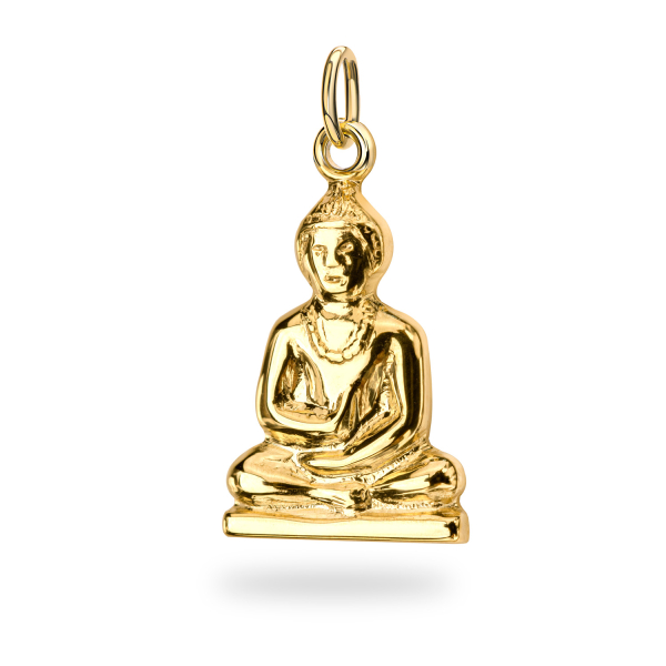 Anhänger Buddha Silber 925 vergoldet - 11,5x8mm
