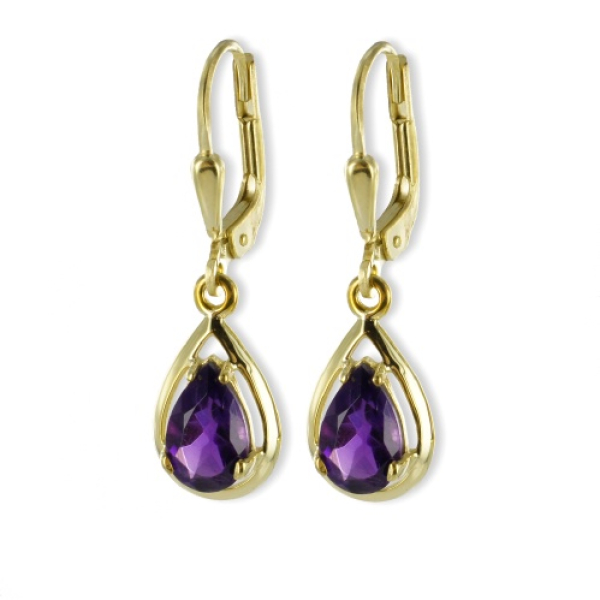 Ohrhänger Amethyst Gold 333 - 27mm hoch