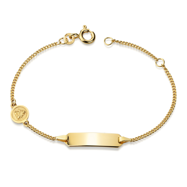 ID-Schildarmband Kinder Gold 333 - Engel