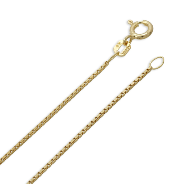 Venezianerkette Silber 925 vergoldet - 1mm breit - Diamantiert