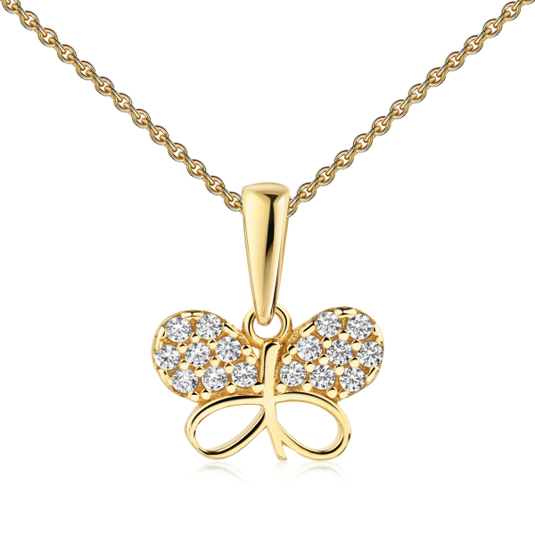 Anhänger Schmetterling Gold 333 - Zirkonia - Bild 2