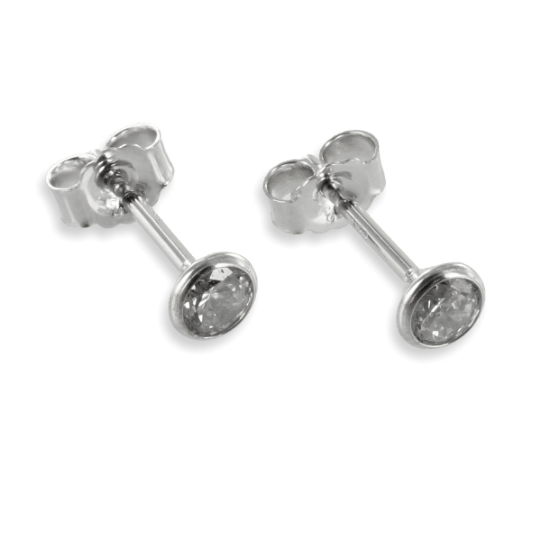 Ohrstecker mit Zirkonia 3,5mm Weißgold 333