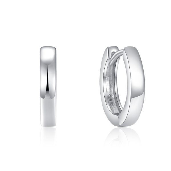 Klappcreolen Silber 925 rhodiniert - Ø 14mm - Glänzend