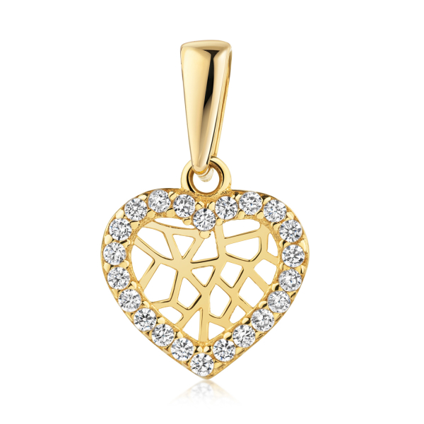 Anhänger Herz Gold 333 - 22 Zirkonia - 9x8mm