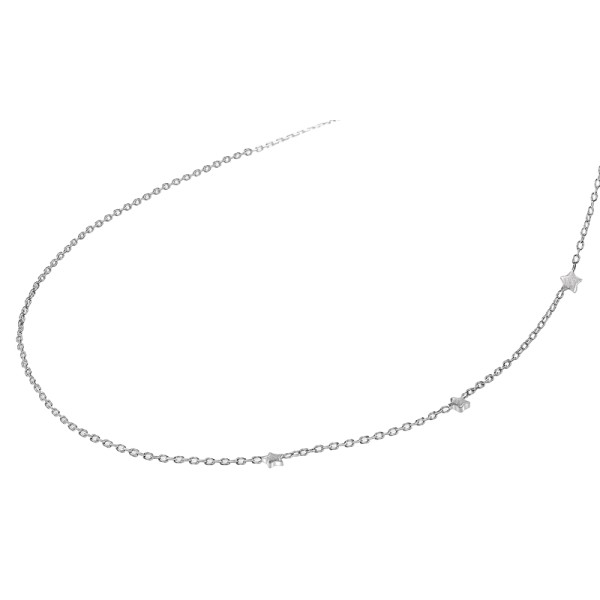 Collier mit 3 Sternen Silber 925 rhodiniert - 38/40/42cm