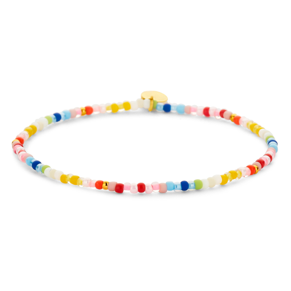 Lovebird Armband Glasbeads Farbenmix Edelstahl IPG - 2,3mm