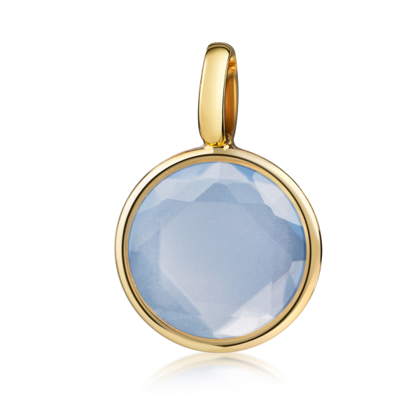 Anhänger Kristall Blau Gold 333 - Ø 8mm