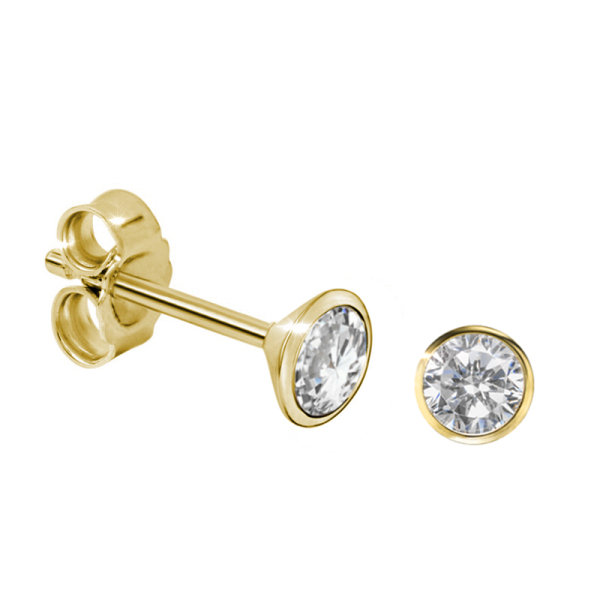 Ohrstecker mit Lab Grown Brillant 0,32 ct Gelbgold 585