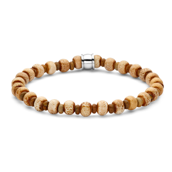 Frank 1967 Armband Cremefarbener Keramikstein Edelstahl IPS - 6mm