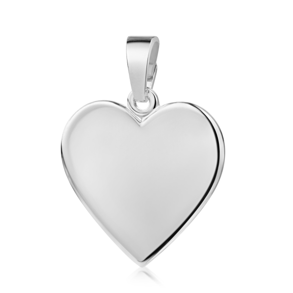 Gravurplatte Herz Silber 925 rhodiniert - 15x15mm