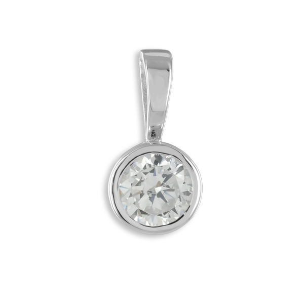 Anhänger Zirkonia 4mm Silber 925 rhodiniert