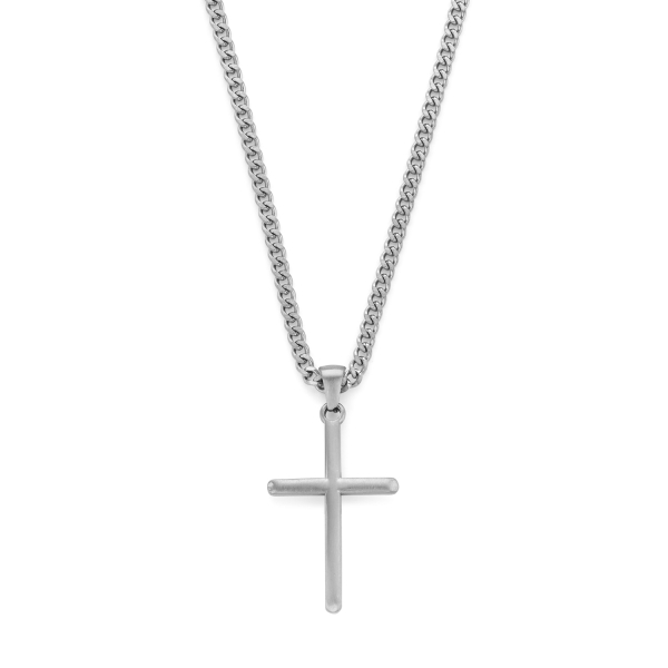 Frank 1967 Halskette mit Anhänger Kreuz Edelstahl IPS - 50cm