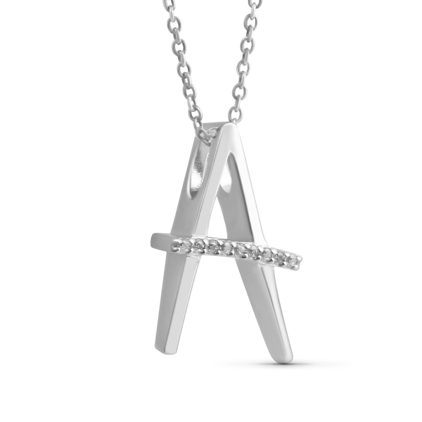 Buchstabenanhänger mit Zirkonia Silber 925 rhodiniert - 10x15mm - Bild 4