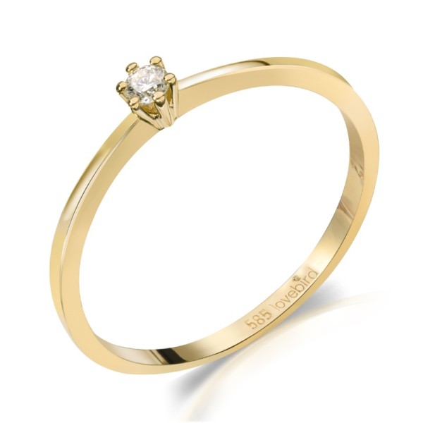 Lovebird Damenring Gelbgold 585 - Brillant 0,05 ct. - 6 Stotzen Fassung