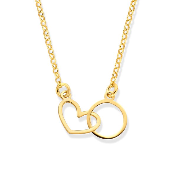 Collier Herz Kreis Silber 925 vergoldet