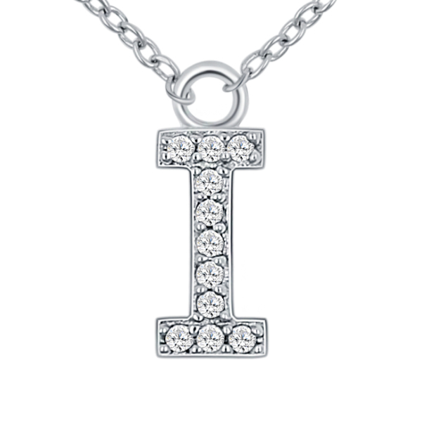Lovebird Buchstabencollier I Silber 925 rhodiniert - 11 Zirkonia