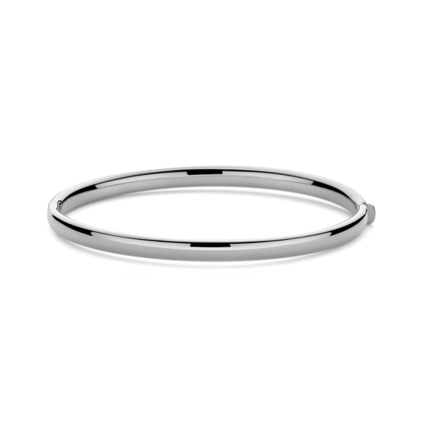 Armreif Silber 925 rhodiniert - 4mm breit - 45x55mm - Abgerundet