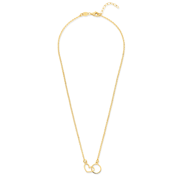 Collier Herz Kreis Silber 925 vergoldet - Bild 2