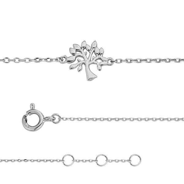 Armband Lebensbaum Weißgold 585 - Ankerkette