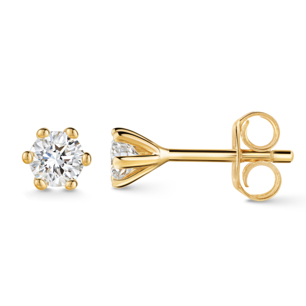 Lovebird Ohrstecker Gelbgold 585 - Lab Grown Brillanten 0,50 ct - 6 Stotzen Fassung
