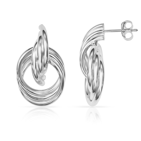 Ohrstecker Dreier-Reif Silber 925 rhodiniert