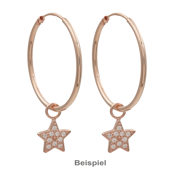 Anhänger Stern mit 20 Zirkonia für Creolen Silber 925 rosé vergoldet - Bild 2
