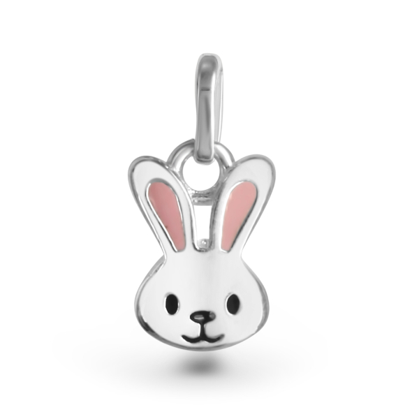 Anhänger Hase Lack Silber 925 rhodiniert - Lack