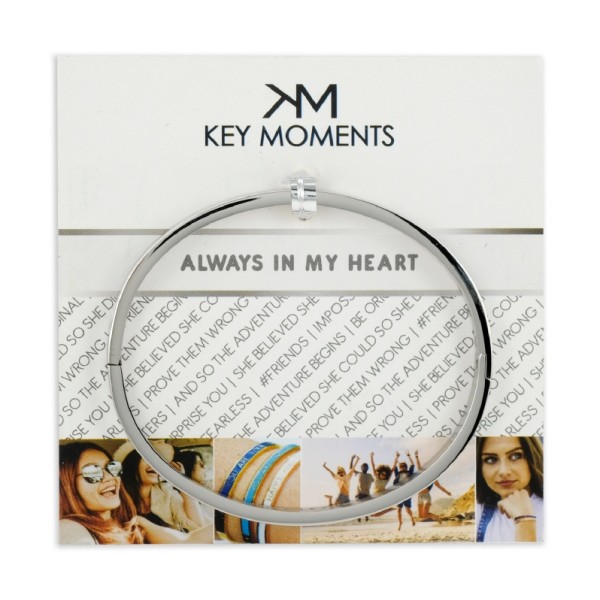 Key Moments Armspange Lack weiß Edelstahl IPS - ALWAYS IN MY HEART - Bild 2