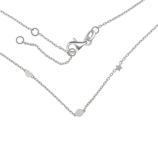 Collier mit Dot Herz Stern Silber 925 rhodiniert - Mattiert - Bild 2