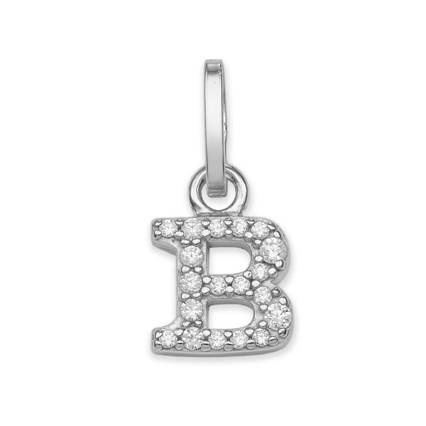 Buchstabenanhänger Zirkonia Silber 925 rhodiniert - 7,8x6,8mm - Bild 4