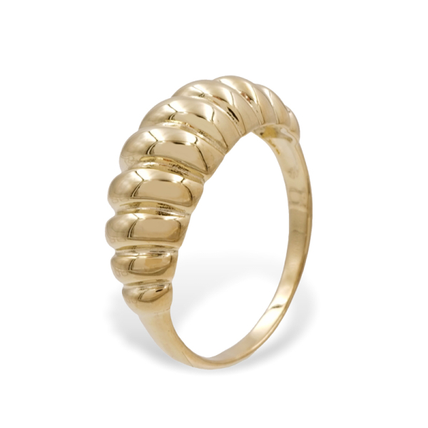 Damenring Croissant Silber 925 - 18 Karat vergoldet - 8mm breit