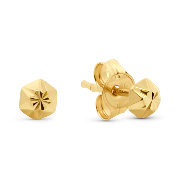 Ohrstecker Gold 585 - Hochglanz diamantiert - 3,2mm