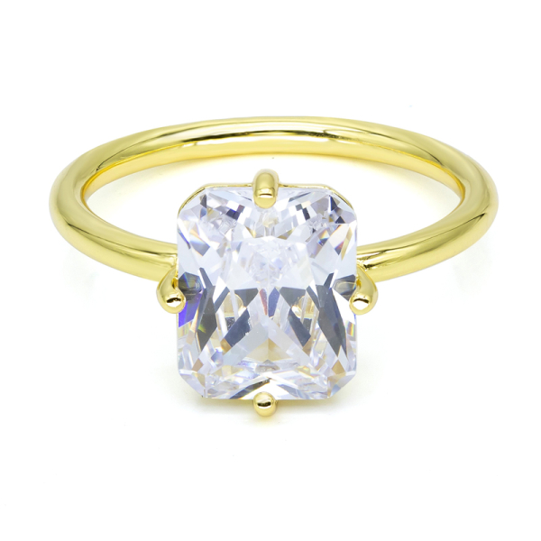 Damenring Zirkonia Silber 925 vergoldet - 8x10mm