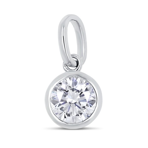 Lovebird Collier mit Zirkonia 101 Facetten 6mm Silber 925 rhodiniert - Anhänger 7,3mm - Bild 2