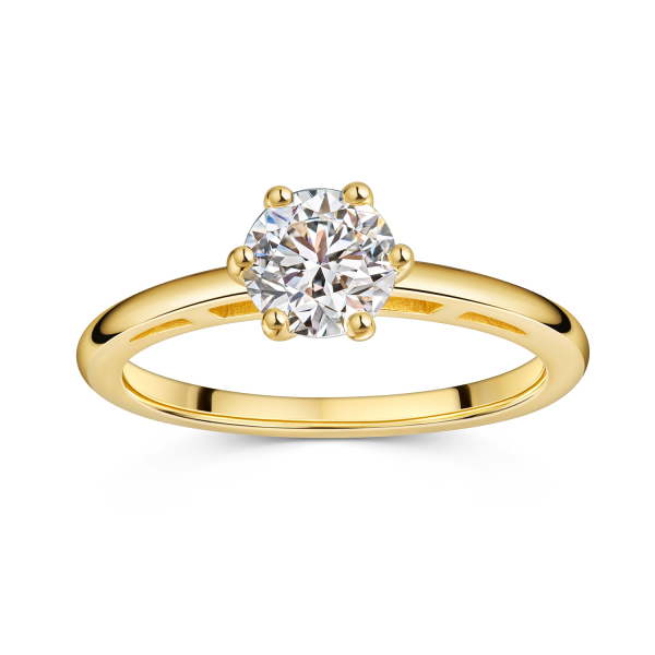 Lovebird Damenring Gelbgold 585 - Lab Grown Brillant 1,00 ct. - 6 Stotzen Fassung - Bild 2
