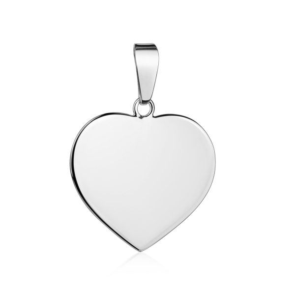 Gravurplatte Herz Silber 925 - 18x16mm