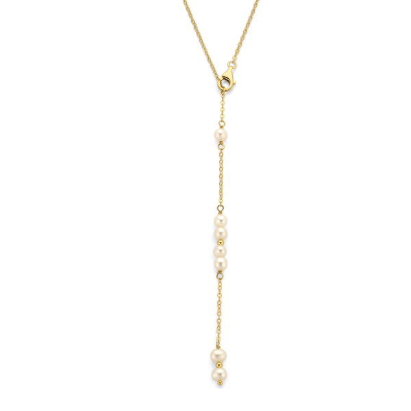 Y-Collier Silber 925 vergoldet - 7 Süßwasser-Zuchtperlen