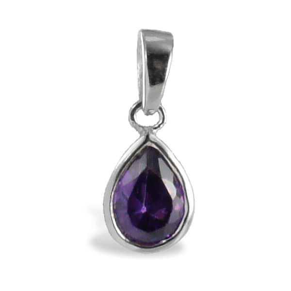 Anhänger Zirkonia Amethystfarben Silber 925 rhodiniert