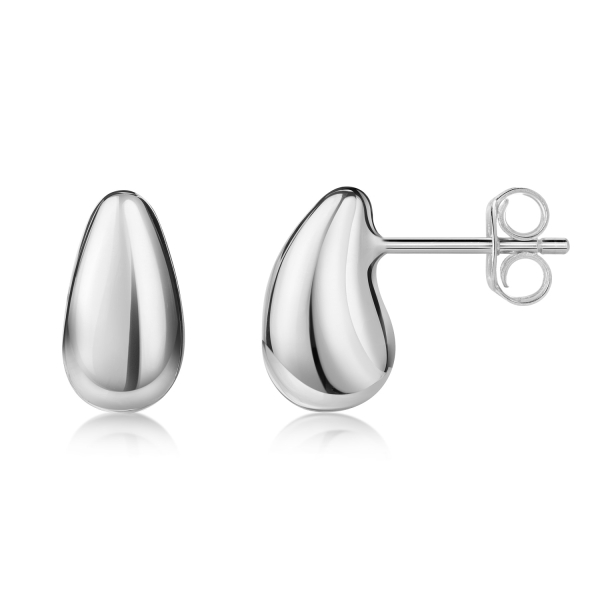 Ohrstecker Drop Silber 925 rhodiniert - 6x11,7mm
