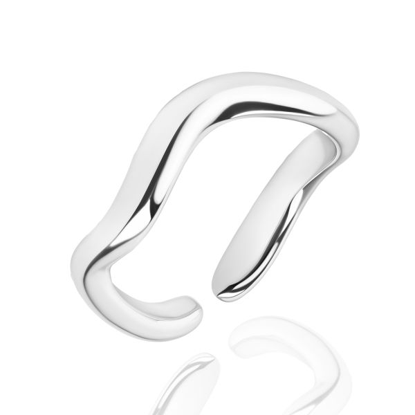 Offener massiver Damenring Organic Style Silber 925 - Hochglanz poliert